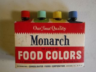 Monarch Food Coloring Set Of Four Colors Antique