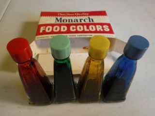 Monarch food coloring set of four colors antique 3