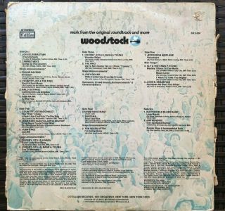 Woodstock Soundtrack 3 LP Album Set 1970 Cotillion Records SD3 - 500 2