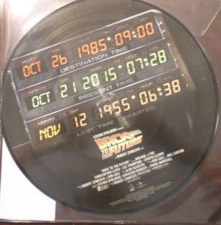 BACK TO THE FUTURE 2 SIDED LP VINYL MUSIC RECORD PICTURE DISK MCFLY DELOREAN 2
