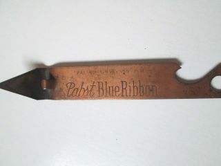 Vintage COPPER Color Pabst Blue Ribbon PBR Beer Bottle Opener Metal Advertising 4