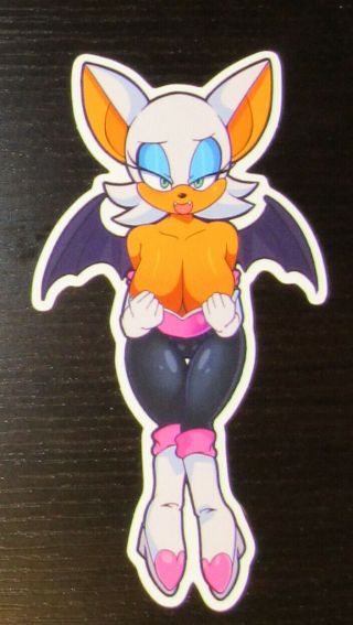 Rouge The Bat Sonic Sticker Covered Ver.  - Breast,  Boobs,  Oppai