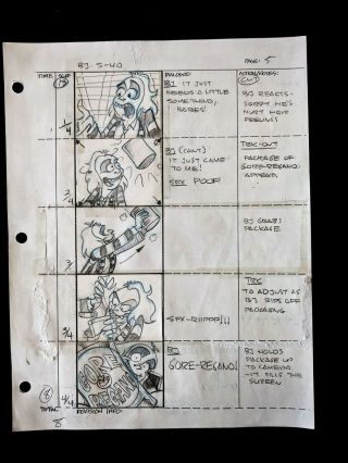 Beetlejuice 1989 Tv Series Animation Production Hand Drawn Storyboard Page 5