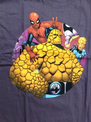 Spider - Man/fantastic Four By Mike Wieringo T - Shirt Xl (46 - 48) Marvel Hanes 1