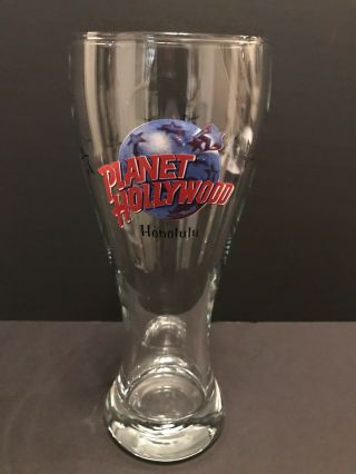 Planet Hollywood Honolulu Tall Pilsner Beer Glass Souvenir - -