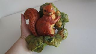 Bossons Wall Plaque Decor Chalkware Squirrel With Nut