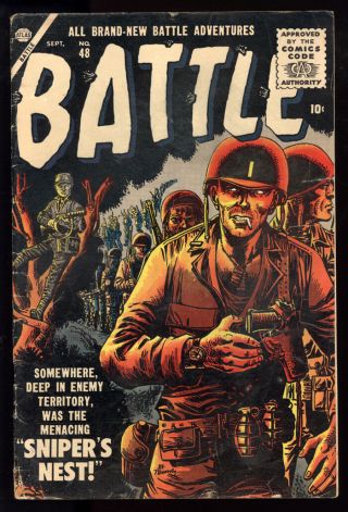 Battle (1951) 48 1st Print Joe Maneely Cov Gene Colan Pete Morisi Reinman Gd/vg