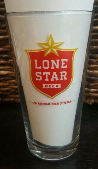 2 Texas Beer Pint Glasses.  Lone Star Armadillo Logo & Shined Bock 3