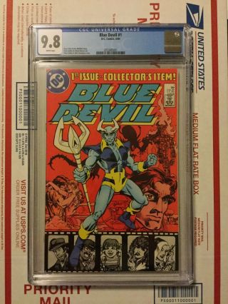 Blue Devil 1_cgc 9.  8_appears In Swamp Thing Tv Series_white Pages
