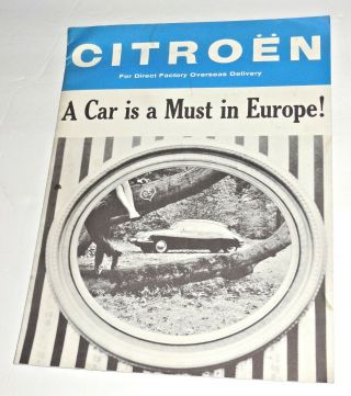 Citroen European Delivery Early 1960s Brochure Ds19 Pallas Id 19 Ami 6 Azam 2cv