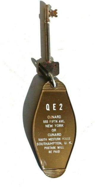 Vtg (qe2) Cunard Southwestern House England Ship Hotel Motel Room Key Keychain