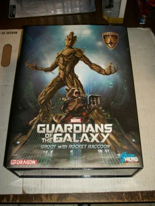 Dragon Action Hero Vignette Guardians Of The Galaxy Groot & Rocket 1:9 Scale