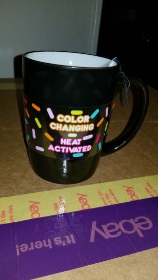 Dunkin Donuts Ceramic 16 Oz.  Coffee Mug Black (color Changing) Heat Act