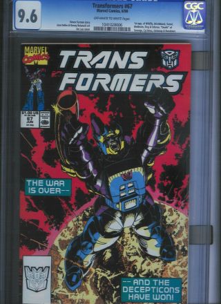 Transformers 67 Cgc 9.  6 White Pages.  Unrestored.