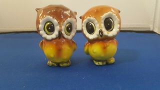 Vintage Norcrest Owls Salt And Pepper Shaker Japan 2.  5” Tall