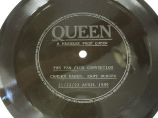 Queen A Message From Queen 1989 Uk Fan Club Convention Promo Only 7 " Flexi Disc