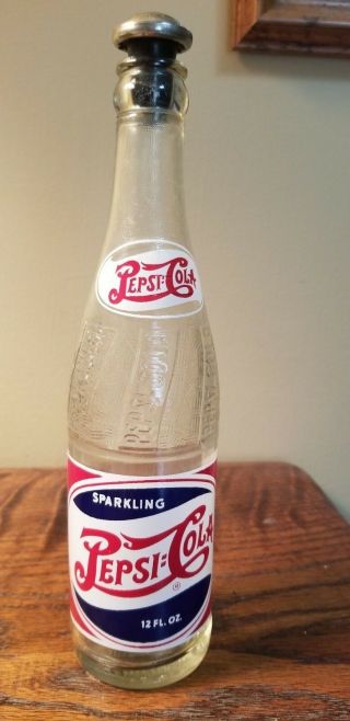 Vintage Sparkling Pepsi Cola Pop Bottle With Sprinkler Top 12 Oz Kansas City Mo
