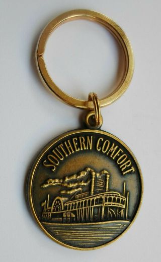Shouthern Comfort Advertising Double - Sided Brass Keychain