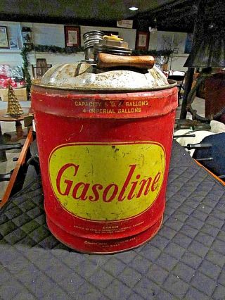 Vintage Edward Can Co.  5 Gallon Gas Can With Spout.