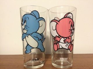 1975 Vintage Jerry & Tuffy Pepsi Collector Series (tom & Jerry Cartoon) Glasses