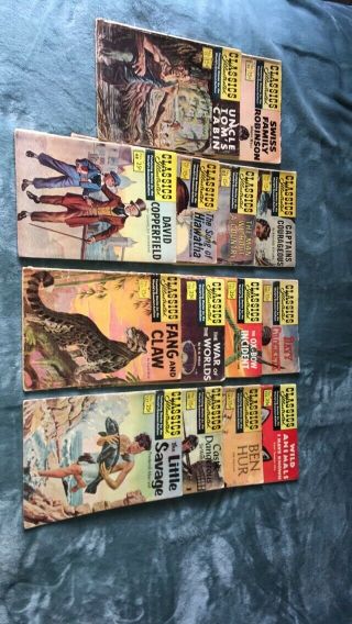 Vintage Classics Illustrated Comic Books.  14 Books.  1965 - 1970