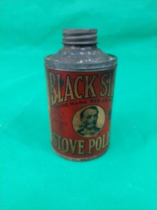 Vintage Black Silk Stove Polish 6 Oz.  Metal Can Jl Prescott Company Usa.