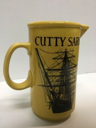 Vintage Yellow Cutty Sark Scotch Whiskey Pitcher Advertisement Bar Pub Ship