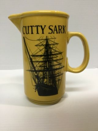 Vintage Yellow CUTTY SARK SCOTCH WHISKEY Pitcher Advertisement Bar Pub Ship 2