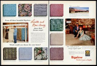 1955 Lucille Ball Desi Arnaz Photo Bigelow Carpets Vintage Print Ad