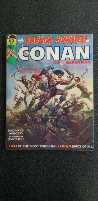 The Savage Sword Of Conan 1 Vf Boris Vallejo Autographed Signature 1974