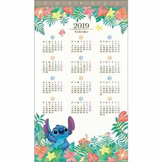 Wall Calendar 2019 Disney Lilo and Stitch Sunstar stationery From Japan F/S 2