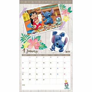 Wall Calendar 2019 Disney Lilo and Stitch Sunstar stationery From Japan F/S 3