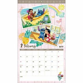 Wall Calendar 2019 Disney Lilo and Stitch Sunstar stationery From Japan F/S 4