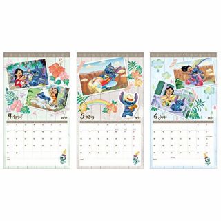Wall Calendar 2019 Disney Lilo and Stitch Sunstar stationery From Japan F/S 6