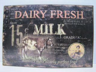 Dairy Fresh Milk Tin Sign Grade 