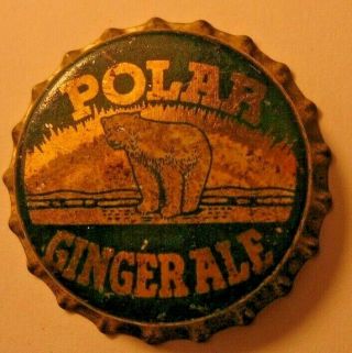 Polar Ginger Ale Soda Bottle Cap; 1930 - 39; Worcester,  Mass.  ; Cork,  Bear