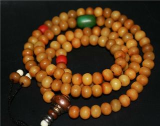 Tibetan Old Yak Bone Necklace Bracelet Mala Prayer Beads Rosary Worry 108 Tibet