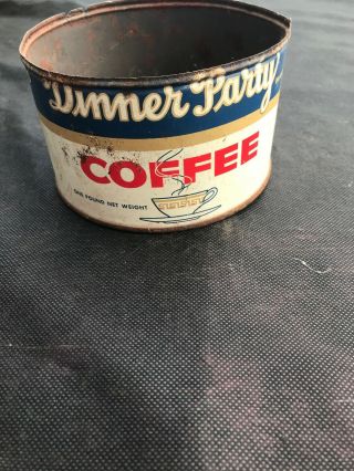 Vintage Dinner Party Coffee 1 Lb.  Tin Can Chicago,  Illinois