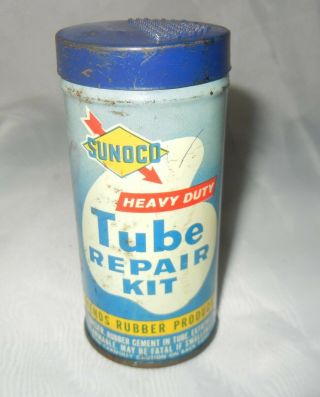 Vintage Sunoco Gas & Oil Tube Repair Kit Tin Can