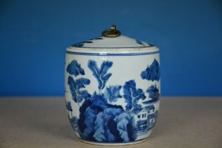 Fine Antique Chinese Blue And White Porcelain Jar Marked Kangxi Rare D0101
