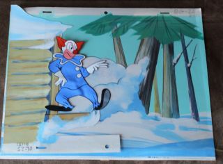 Bozo The Clown Animation Cel Hand Painted Background 622