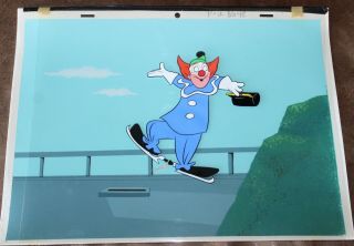 Bozo The Clown Animation Cel Hand Painted Background 802 Larry Harmon