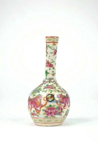 A fine Antique 19th C Chinese Porcelain Canton Famille Rose Underglaze Blue Vase 2