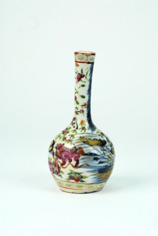 A fine Antique 19th C Chinese Porcelain Canton Famille Rose Underglaze Blue Vase 5