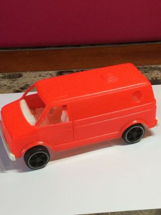 Vintage Plastic Red Van 7” Length Made By Gay Toys