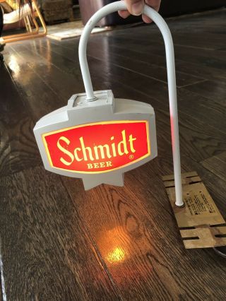 Vintage Schmidt Beer Lighted Hanging Bar Sign Light - Painted White