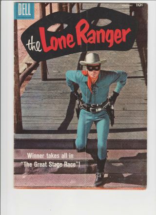 Lone Ranger 116 Fn/vf Dell Clayton Moore Photo Cover " The Great Stage Race "