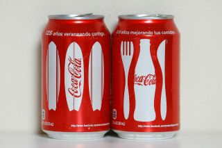 2011 Coca Cola 2 Cans Set From Puerto Rico,  125 Years / Summer