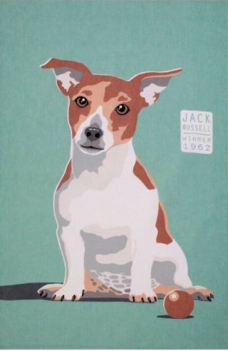 Nwt Ulster Weavers Uk Jack Russell Dog Tea Towel Made In Ireland Adorable