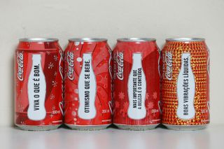 2005 Coca Cola 4 Cans Set From Brazil,  Viva O Que E Bom
